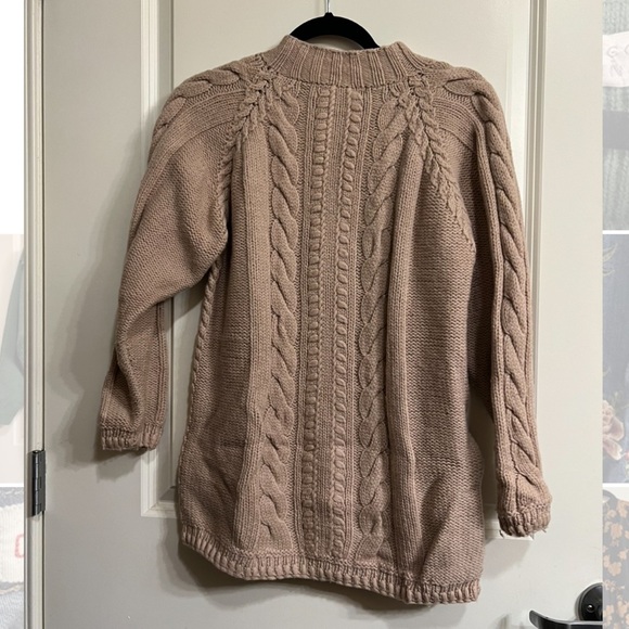 Excursion Thick Brown Cable Wool Sweater - Picture 2 of 3